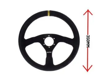 LTEC suede vlak sportstuur Diameter 350mm, steekmaat 6x70 Sonderaktion