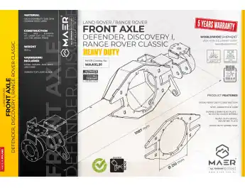 Preisreduziert Land Rover Defender, Discovery I, RR Classic Heavy Duty FRONT AXLE