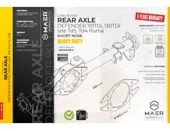Meistverkauft Land Rover Defender 110, 130 late Td5, Td4 Puma Heavy Duty REAR AXLE SHORT NOSE