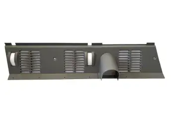 Ventilatieopening in het dashboard van de Land Rover Defender Solange Der Vorrat Reicht