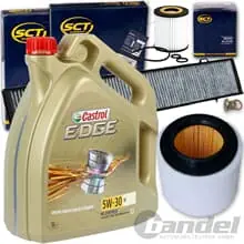 FILTER INSPEKTIONSKIT+CASTROL 5W30 ÖL passend für BMW 1er E81 E87 3er E90 E91 Preis Gesenkt