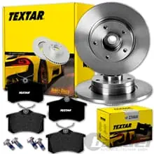 TEXTAR BREMSSCHEIBEN + BELÄGE HINTEN passend für NISSAN NOTE E11 Garantierte Lieferung