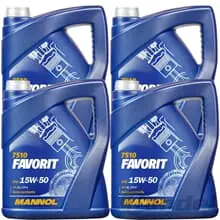 Preisknaller 4x 5 L MANNOL FAVORIT 15W-50 MOTORÖL passend für API SG/CD VW 501.00 505.00