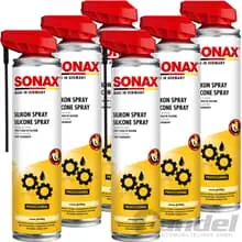 6x 400ml SONAX SILIKONSPRAY MIT EASYSPRAY SCHMIERUNG SCHUTZ FARBLOS GLEITMITTEL Preisknaller