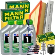 Heißes Angebot MANN INSPEKTIONSPAKET+3x1L MOBIL 1 ESP 5W-30 ÖL passend für VW POLO 9N SKODA 1.4