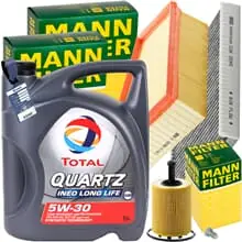 Knallerangebot MANN INSPEKTIONSPAKET+5L TOTAL 5W-30 MOTORÖL passend für VW POLO 9N SEAT IBIZA 3