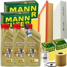 MANN INSPEKTIONSPAKET+3L CASTROL 5W30 MOTORÖL passend für SKODA FABIA 6Y SEAT VW Finale Aktion