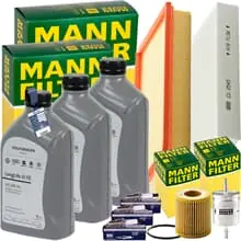 MANN INSPEKTIONSPAKET+3L ORIGINAL 5W-30 ÖL passend für SKODA FABIA 6Y SEAT VW Nur Für Kurze Zeit
