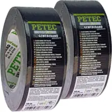 Angebot 2x 50m PETEC UNI GEWEBEBAND SCHWARZ PANZERBAND KLEBEBAND PANZERTAPE GAFFA TAPE