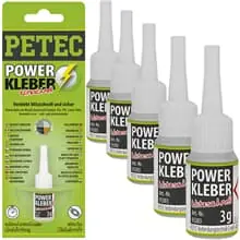 Preis Gesenkt 5x3g PETEC POWER KLEBER UNIVERSAL SEKUNDENKLEBER BLITZSCHNELL KLEBSTOFF HOCHFEST