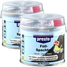 Preiswert 2x 250g PRESTO 2K FÜLLSPACHTEL HÄRTER POLYESTER UNIVERSALL HOLZ METALL BETON