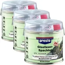 3x 250g PRESTO 2K GLASFASERSPACHTEL HÄRTER GLASFASER FASER SPACHTEL UNIVERSALL Meistverkauft
