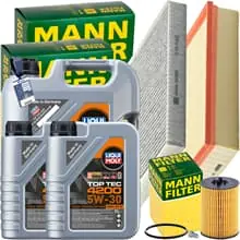 MANN INSPEKTIONSPAKET+7L LIQUI MOLY 5W30 MOTORÖL passend für VW T5 6 BUS 2.0 TDI Direkt Vom Hersteller