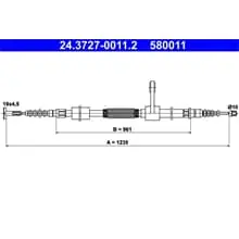 ATE HANDBREMSSEIL 1235mm passend für ALFA ROMEO 147 24.3727-0011.2 Echt