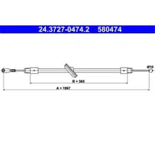 Begrenztes Angebot ATE HANDBREMSSEIL 1867mm passend für MERCEDES-BENZ SPRINTER 24.3727-0474.2
