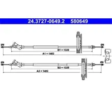 Billig ATE HANDBREMSSEIL 1483mm passend für FORD FOCUS 24.3727-0649.2